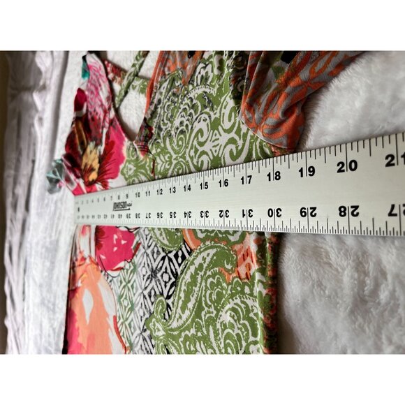 Chico's Womens V-Neck Short Sleeve Floral Cross-Back Dress Size 0 Multicolor - Picture 7 of 13